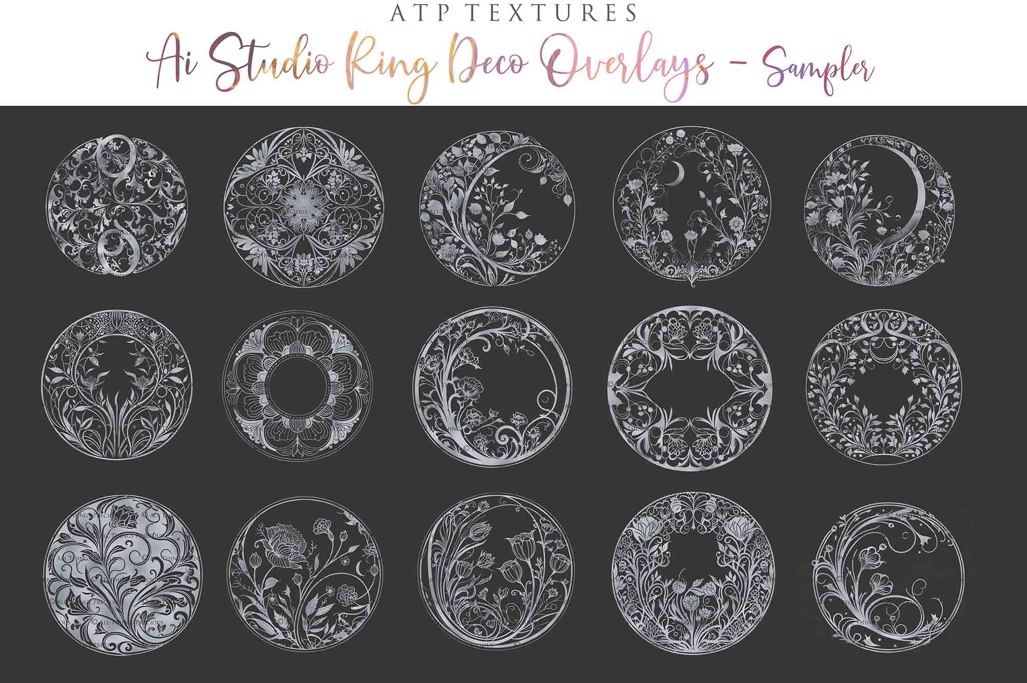 Png Digital Photo Overlays For Photographers, Photoshop, Digital art and Creatives.High resolution Silver Clipart. Overlays for Photography. Png deco Rings, Photoshop Overlay, digital edits, photoshop. Photo Editing graphic assets. Silver maternity, newborn, love. Wedding, Couples Photo. High resolution, ATP textures.